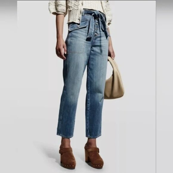 VERONICA BEARD Rinley Cropped Straight Leg High Rise Jeans in Durango Sz 26 - Picture 2 of 10